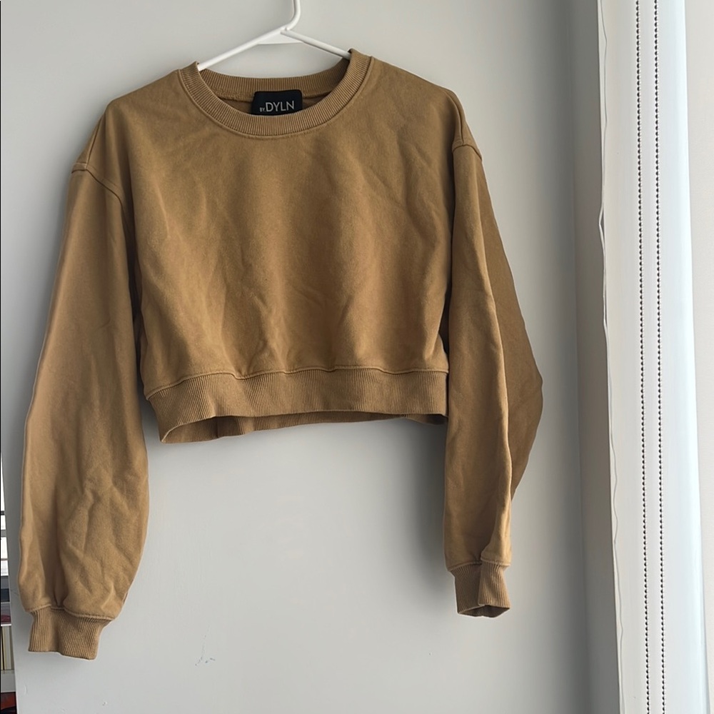 Women's Tan Cropped Sweatshirt